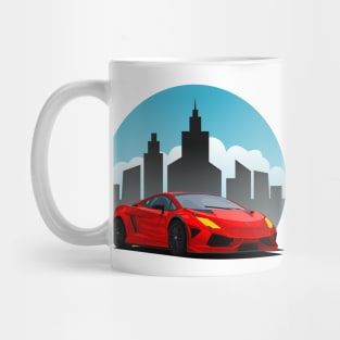 Red Lamborghini in the City Mug